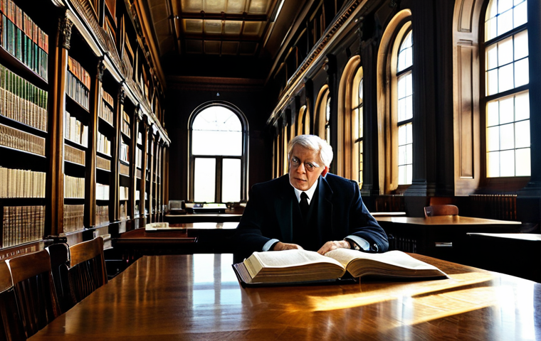 **Prompt: The Enduring Legal Legacy**
    "A distinguished legal scholar in a modest, professional business suit, seated thoughtfully at a polished wooden desk in a grand, neoclassical court library. Sunlight streams through tall arched windows, illuminating the intricate details of the room, which is filled with ancient legal volumes and elegant classical busts. The scholar is engaged in deep study, embodying the enduring legacy of legal reforms and a structured society. Perfect anatomy, correct proportions, natural pose, well-formed hands, proper finger count. safe for work, appropriate content, fully clothed, professional dress, high quality, realistic photography."