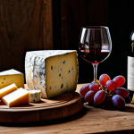 Artisanal Cheese Tasting**

A rustic wooden table laden with various French cheeses (Comté, Roquefort), grapes, and a bottle of red wine. Focus on the textures of the cheese and the warm lighting. *Safe for work, appropriate content, fully clothed, professional, perfect anatomy, correct proportions, natural pose, high quality, photorealistic.*

**