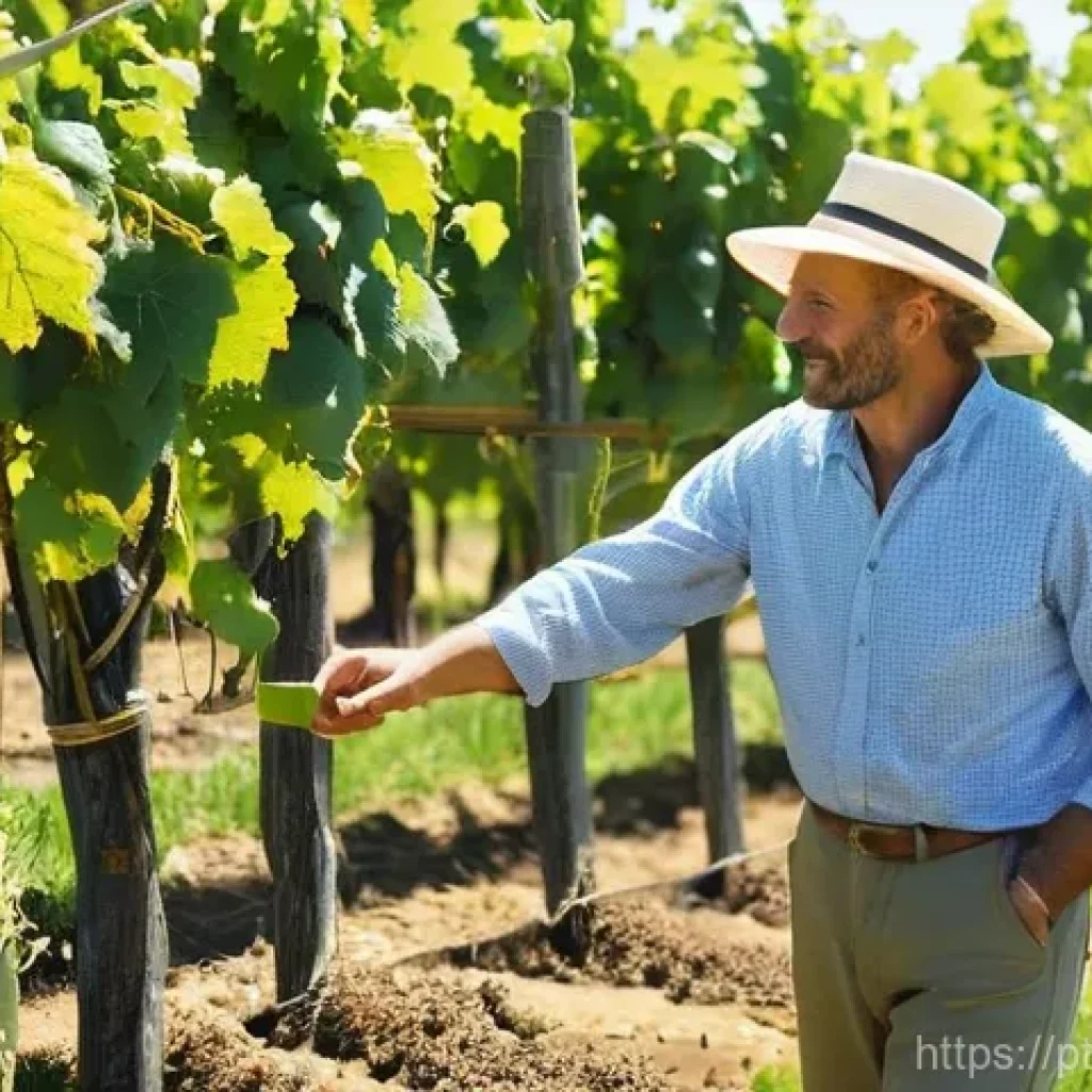 보르도 와인과 샤토 방문 - **Sustainable Vineyard Harmony in Bordeaux:** A bright and serene scene in a biodynamic vineyard in ...