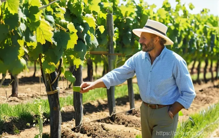 보르도 와인과 샤토 방문 - **Sustainable Vineyard Harmony in Bordeaux:** A bright and serene scene in a biodynamic vineyard in ...
