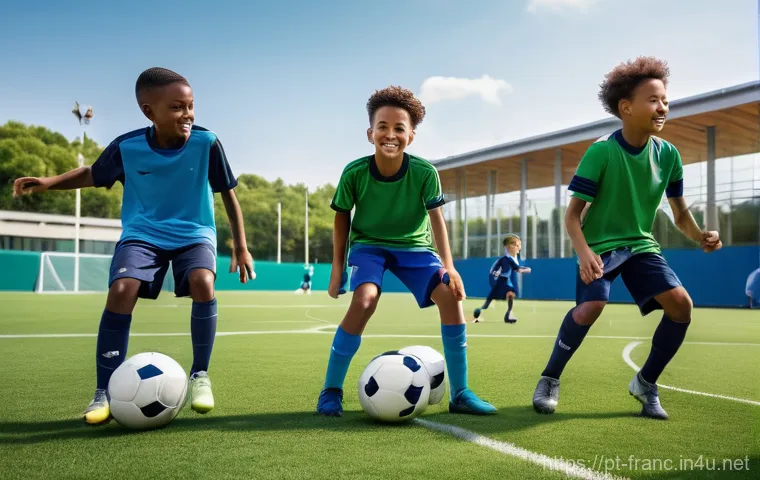 프랑스의 국민 스포츠와 축구 대표팀 - Image Prompt 1: The Future Stars of French Football**
