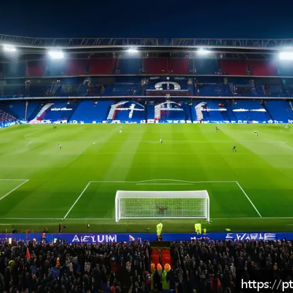 프랑스 리그앙 명문 축구 클럽 - A dynamic and vibrant scene inside the Parc des Princes stadium during a high-stakes Ligue 1 match, ...